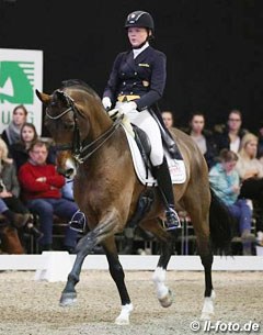 Kristin Biermann left her 2015 European Young Rider Championship horse Zwetcher at home and competed Fanfani in Munster