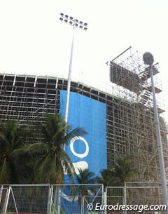 Olympics on a budget : not enough money left to have the entire volley ball stadium wrapped...