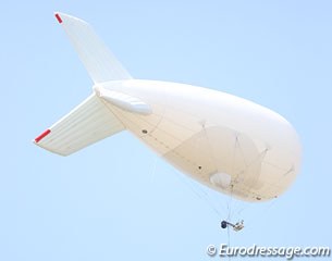 The blimp with the panoramic surveillance camera which got shot by people from the local favela. A stray bullet landed in the press centre a few days ago