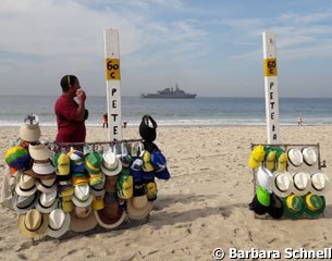 Naval vessel patroling at Copacabana