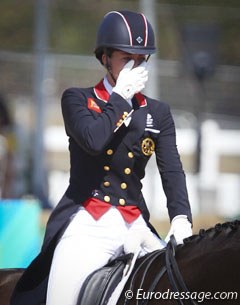 Charlotte Dujardin got emotional at the end of her freestyle as she realizes that this was her final Championship ride on Valegro