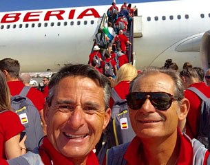 Spanish dressage director Luis Lucio and team trainer Rafael Soto