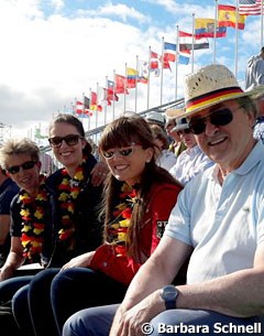 German fans (the Kienbaums and the German youth riders chef d'equipe) in Deodoro