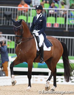 The first dressage rider at the Olympics for the Dominican Republic: Yvonne Losos de Muniz and Foco Loco W :: Photo © Astrid Appels