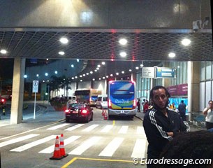 The Rio buses at the airport