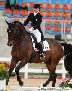 Belinda Trussell's Anton is starting to show signs of mileage. His is not as fresh on the leg and leans more into the bit, but the piaffe and passage are still major highlights as well as the classical schooling of this horse