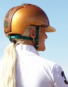 Gold and snake skin custom made helmet