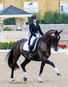 Sierra Keasler and Lux Stensvang at the 2016 U.S. Dressage Championships :: Photo © Sue Stickle