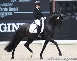Katrin Burger and Santo Dottore at the 2016 World Championships for Young Dressage Horses :: Photo © Astrid Appels
