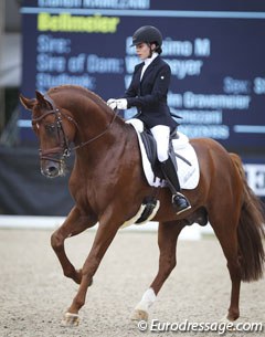 Elahe Ramezani and Bellmeier at the 2016 World Young Horse Championships :: Photo © Astrid Appels