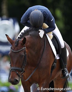 Veronique Roerink rode her home bred and trained mare Flanell to a 7th place