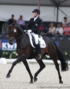 Nicolas Wagner, a former FEI pony rider from Luxembourg, resurfaced in Ermelo with Rock on Top. The pair is trained by Klaus Balkenhol