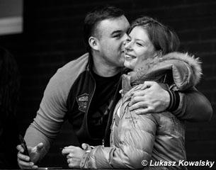 PDA moment between Marina Aframeeva and her boyfriend