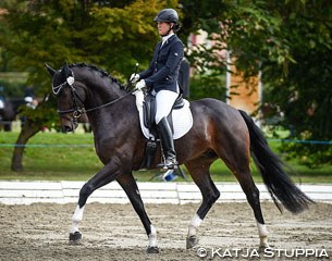 Nina Ehrensperger and Fidelio von Worrenberg at the 2017 Swiss Warmblood Young Horse Championships :: Photo © Katja Stuppia