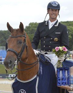 Carl Hester and Barolo win the Grand Prix and Kur at the 2017 CDI Bolesworth