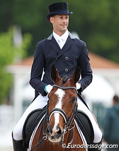 Dutch Vincent Bol wrapping up his ride on the 11-year old KWPN gelding Baltimore (by Johnson x Contango)