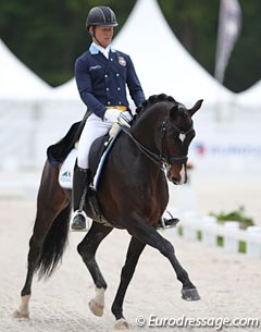 Swedish Mads Hendeliowitz on Malin Isaksson's 8-year old Swedish warmblood Frans Andreo II (by Sandreo x Weltmeyer)