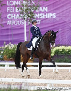 Laurence Roos and Fil Rouge at the 2017 European Dressage Championships :: Photo © Astrid Appels