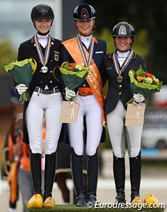 The junior riders kur podium: Linda Erbe, Daphne van Peperstraten, Alba Abollo Fontela