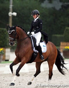 Finnish Janni Martikainen on the Belgian warmblood Cornando van de Cadzandhoeve