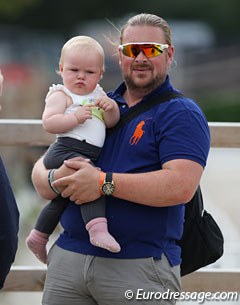 Siril Helljesen's husband Sjur with baby Stella Wethal Helljesen