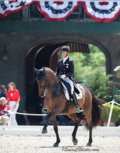 Olivia Lagoy-Weltz and Rassing's Lonoir at the 2017 U.S. Dressage Championships :: Photo © Sue Stickle