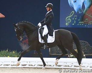 Tristan Tucker on his own and Eliane Cordia-van Reesema's Sir Weibach, who is by Sir Donnerhall out of the world's number one Grand Prix horse Weihegold (Isabell Werth)