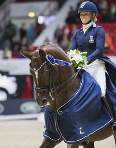 Jeanna Hogberg and Duendecillo P score a double victory at the 2017 CDI Helsinki :: Photo © Satu Pirinen