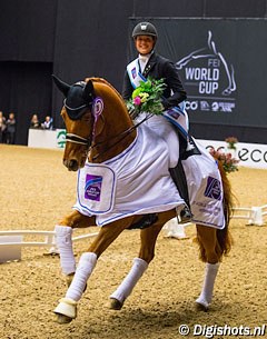 Cathrine Dufour and Atterupgaards Cassidy win the 2017 World Cup Qualifier in Herning :: Photo © Digishots