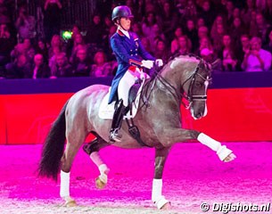 Charlotte Dujardin and Valegro at their Dutch farewell ceremony at the 2017 KWPN Stallion Licensing :: Photo © Digishots