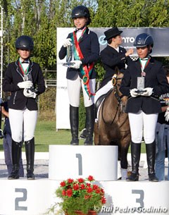 The children's podium with Mafalda Deitado, Francisca Castro Monteiro, and Catarina Melo at the 2017 Portuguese Championships :: Photo © Rui Pedro Godinho