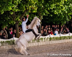 Evening show under floodlight