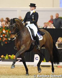 Isabell Werth on Lisa Muller's Dutch warmblood mare Anne Beth (by Oscar x Corleone)