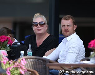 Pernille Rugaard, the breeder of Torveslettens Quattro, with Anna Blomgren's husband Will Rogers