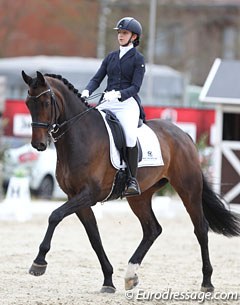 Russian Anna Guseynova has made the transition from Children's division to junior riders. She bought Delano (by Jazz x Caretino) three years ago and is now competing him at Junior level.