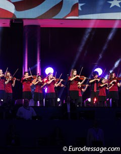 Young Omaha musicians played the national anthem on the violin