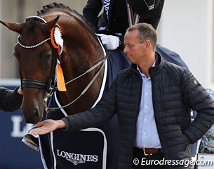 Fiontini's breeder Henrik Hansen feeds her a sugar cube