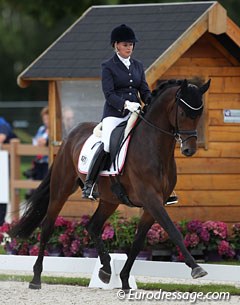 German Geertje Hesse-Wadenspanner on the Austrian warmblood United Europ (by United x Almox Prints J)