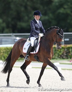 Geertje Hesse-Wadenspanner and United Europ at the 2017 World Young Horse Championships :: Photo © Astrid Appels