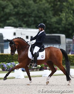 Severo Jurado Lopez and Quel Filou at the 2017 World Young horse Championships :: Photo © Astrid Appels