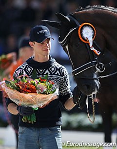 Groom Andi Menghini with Dancing Diamond