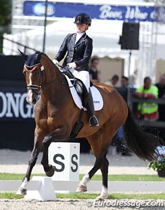 Jeanine Nieuwenhuis on the powerful mare Great Lady TC (by Bretton Woods x Osmium)