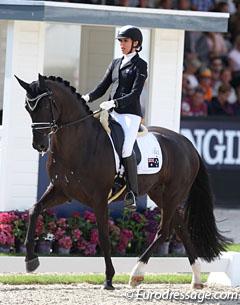 Simone Pearce and Feodoro at the 2017 World Young Horse Championships :: Photo © Astrid Appels