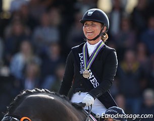 An ecstatic Troensegaard in the medal ceremony