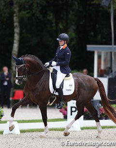 Dana van Lierop on the KWPN licensed stallion Gunner KS (by Belissimo M x Vincent)