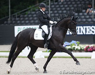 Ann-Christin Wienkamp and Don Martillo at the 2017 World Young Horse Championships :: Photo © Astrid Appels