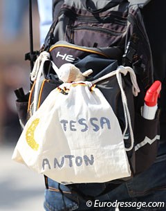 Tessa Frank's groom has an original grooming bag