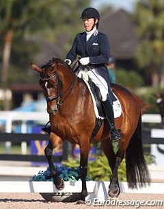 Kimberly Herslow on Stella Hagelstam's former Grand Prix horse Soraya II (by Sandro Hit)