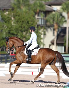Jill Irving on the 2010 PSI Auction horse Soccer City (by Sir Donnerhall x Weltmeyer)