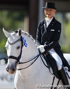 Janne Rumbough won the Amateurs Prix St Georges on Armas Zumbel